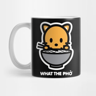 Cat Kitten What The Pho Ramen Noodles Food Animal Lover Cute Mug